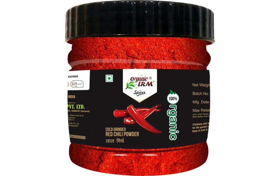Organic LRM Cold Grinded Red Chili Powder    Glass Jar  250 grams